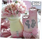 Dekorácie - Váza-dekorácia ružovo-vanilková - 15820207_