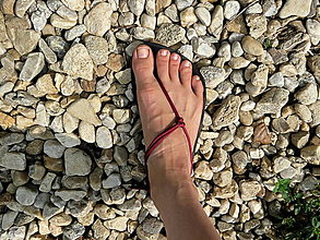 Ponožky, pančuchy, obuv - Barefoot sandále Bordové (Základný úväz) - 15820306_