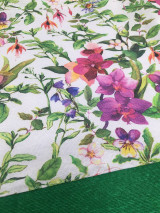 Batohy - Textilný batoh s kvetmi  (Zelená) - 15822330_