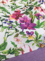 Batohy - Textilný batoh s kvetmi  (Fialová) - 15822334_