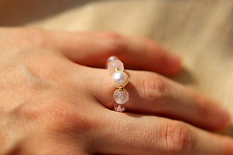 Prstene - prsteň ruženín a perla - 15820827_