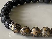 Pánske šperky - Náramok jaspis leopard a láva - 15820786_