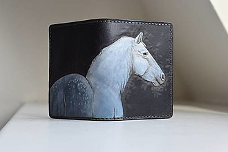 Peňaženky - Minimalistická kožená peňaženka s koníkom - 15822248_