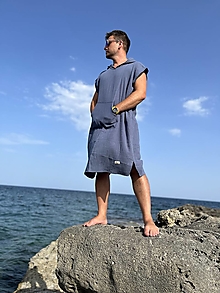 Iné oblečenie - Dospelácke plážové pončo (Modré - pánske S/M) - 15824390_