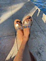 Ponožky, pančuchy, obuv - Hera zlaté kožené sandále - 15822499_