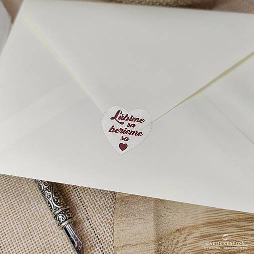 Transparentné nálepky na svadobné obálky 20ks, ver.  001