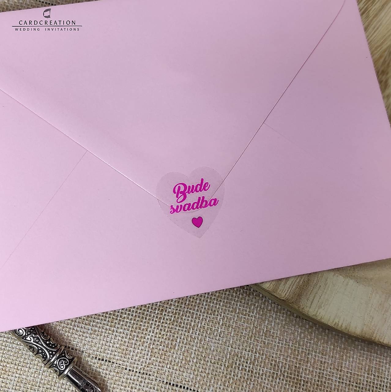 Transparentné nálepky na svadobné obálky 20ks, ver. 005