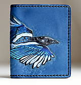 Peňaženky - Minimalistická kožená peňaženka so strakou - 15824251_