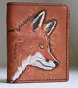 Peňaženky - Minimalistická kožená peňaženka s líškou - 15824416_