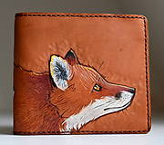 Pánske tašky - Kožená peňaženka s líškou - 15824485_