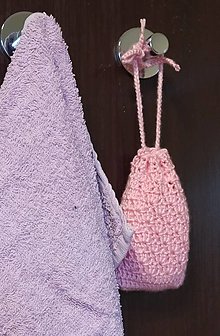 Úžitkový textil - síťka na mýdlo  (Ružová) - 15824116_