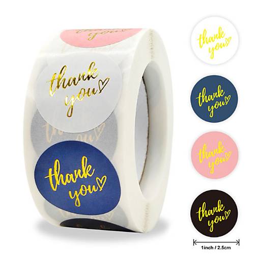 Papier - NA102 Nálepka thank you 2,5 cm - 15824709_