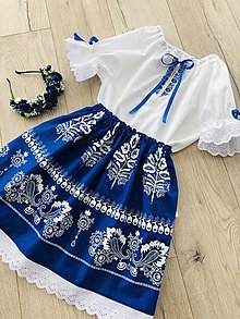 Detské oblečenie - Dievčenský kroj Terezka v modrom - 15826887_