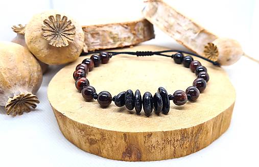 Náramky - Ochranný náramok z býčieho oka a turmalínu - 15827009_