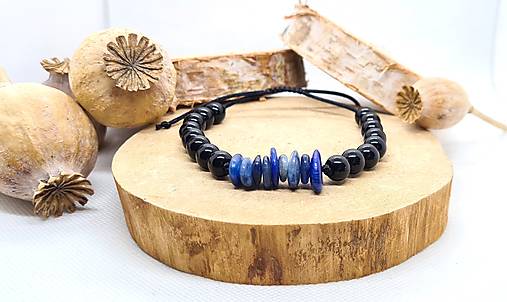 Náramky - Ochranný náramok z ónyxu a kyanitu - 15827018_