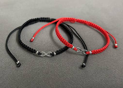 Set jemných pletených náramkov so symbolom infinity z chirurgickej ocele