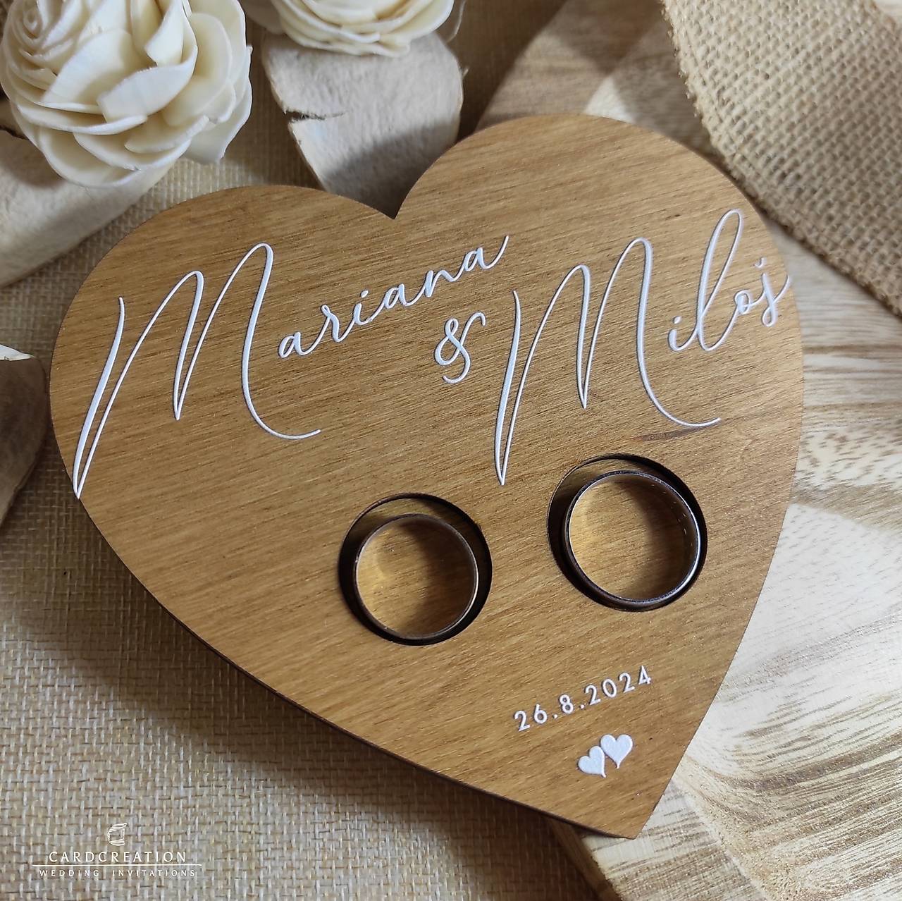 Podnos na prstienky Srdiečko - 006