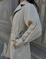 Bundy a kabáty - MASTERPIECE LARA belted ľanový trench coat CUSTOMIZED TAILORING - 15827681_