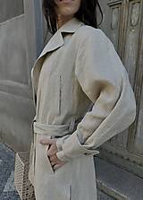 Bundy a kabáty - MASTERPIECE LARA belted ľanový trench coat CUSTOMIZED TAILORING - 15827684_