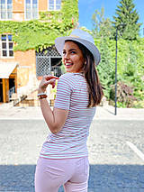 Topy, tričká, tielka - Tričko na dojčenie Pink Stripes - 15829530_
