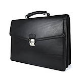 Pánske tašky - Kožená pracovná aktovka v čiernej farbe - 15828373_