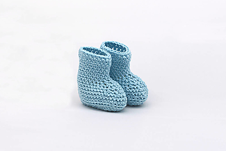 Detské topánky - Modré papučky BIO BAVLNA - 15828748_