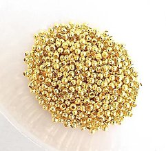 Korálky - Kovové korálky 3 mm - zlatá (500 ks) - 15829938_