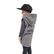 Detské oblečenie - Detská softshell vesta never give up - grey - 15830433_