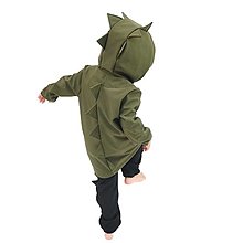 Detské oblečenie - Detská softshell dino bunda - khaki - 15830441_