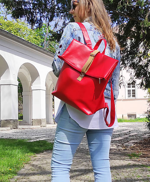 Batohy - Ronya backpack červená - 15829726_
