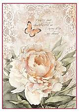 Papier - Papier na decoupage - rose and lace - 15830053_