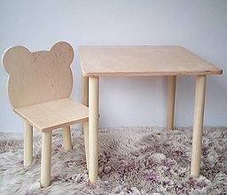 Nábytok - Stôl so stoličkou  (Lak Medveď) - 15830466_