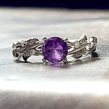 Prstene - Elegant Amethyst Zircone Ring Ag925 / Strieborný prsteň s ametystom a zirkonikmi /A0007 - 15832345_