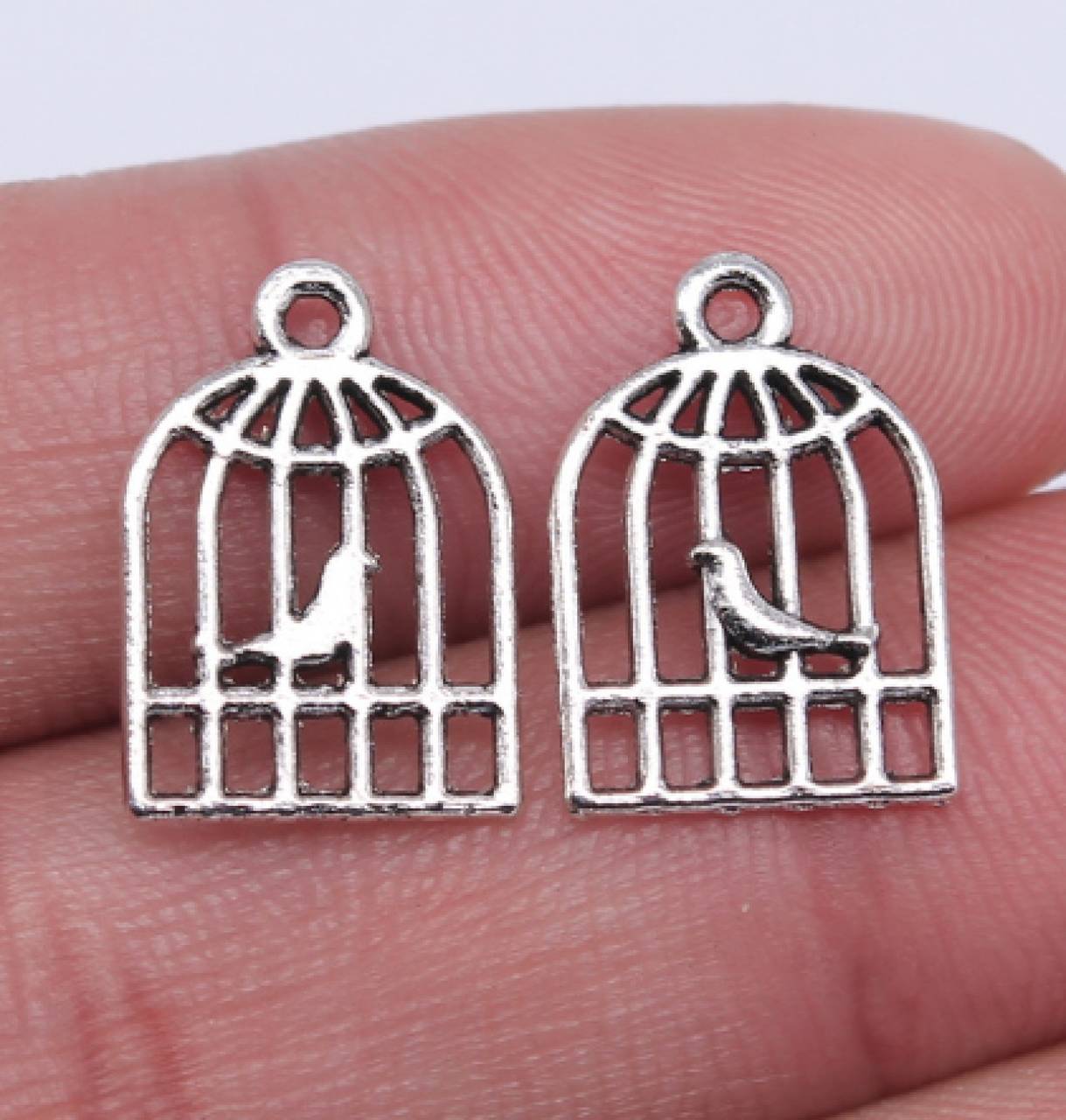 PR102 Prívesok vtáčik v klietke 1,6 x 1,1 cm 