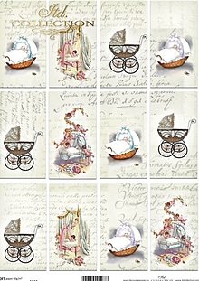 Papier - Papier na decoupage - vintage baby card - 15833005_