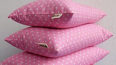 Úžitkový textil - FILKI šupkový vankúš 35 cm (ružový s bodkami) - 15831548_