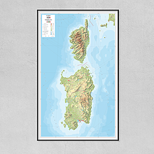 Grafika - Korzika a Sardínia - originálna mapa - 15832650_