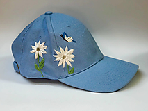 Čiapky, čelenky, klobúky - Vyšívaná šiltovka letná záhradka - 15834167_