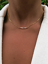 Náhrdelníky - Retiazkový náhrdelník s ružovým opálom - 15833582_