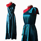 Šaty - Dámske spoločenské šaty v smaragdovo zelenej farbe - 15834846_