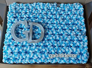 Detský textil - Jemnučká a ľahká deka z priadze alize puffy color (Tyrkysovo modro biela) - 15835225_