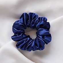 Ozdoby do vlasov - Saténová scrunchie | CLASSIC (Kráľovská modrá) - 15834890_