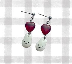Náhrdelníky - Miffy - heart collection  (Napichovačky + sklenené srdiečka) - 15835584_