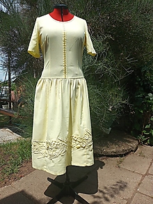 Šaty - Ľanové šaty - 3D lúka (rôzne farby) (midi) - 15835236_