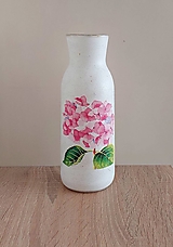 Dekorácie - sklenená váza hortenzie - 15834938_