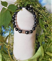Náramky - Riečne perly- náramky pružné (čierna dúha) - 15836994_