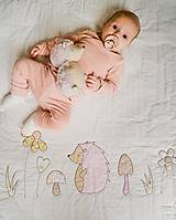 Detský textil - Deka pre dievčatko s ježkom - 15838304_