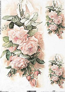 Papier - Papier na decoupage - šípové ruže - 15837467_