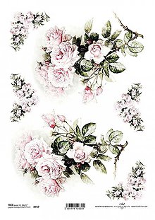 Papier - Papier na decoupage - vintage ruže - 15837486_