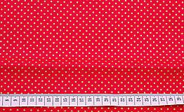 Textil - Zlaté bodky na červenej - 70x140 cm - 15837834_